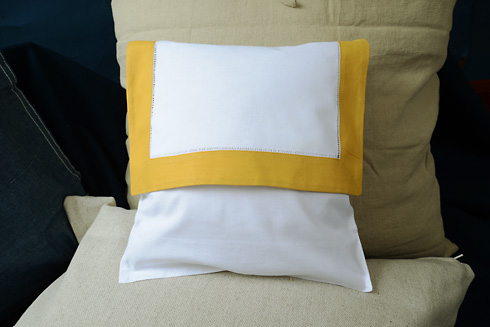 Hemstitch Baby Square Envelope Pillow 12" SQ. Honey Gold color